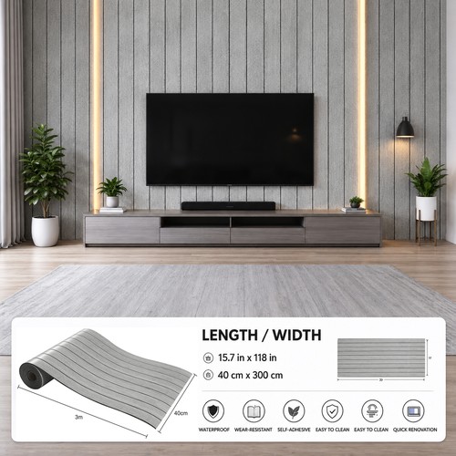 Wood effect wall panel peel - 3d,