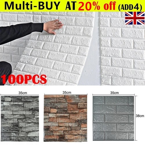 100x 35x38cm tile - 3d, brick