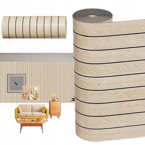 Wallpaper 40x300cm beige self - wallpaper,